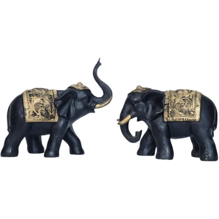 Antique Black Elephant (Set of 2)