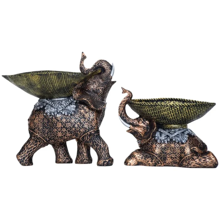 Elephant with Basket (set of 2)