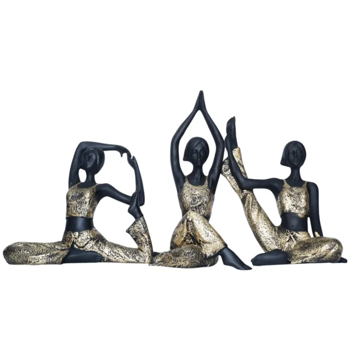 Antique Nigro Lady Yoga Posture (Set of 3)