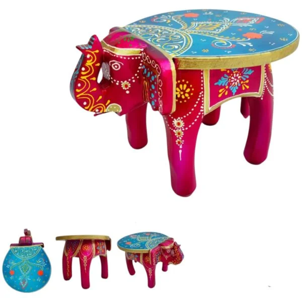 Wooden Elephant Stool 6 Inch